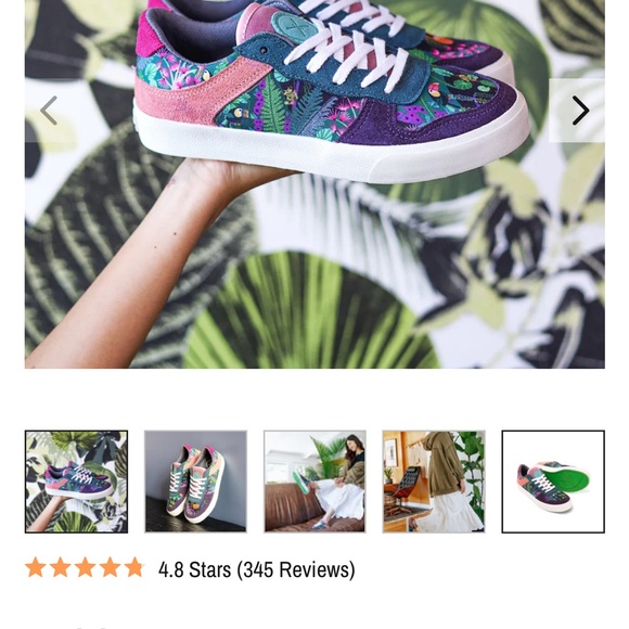 Inkkas Pink and Purple Bahia Ace Low Top Floral Sneakers - Picture 8 of 9